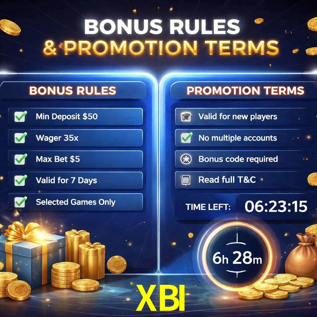 Reglas de promoción XBI y condiciones de bonos explicadas visualmente